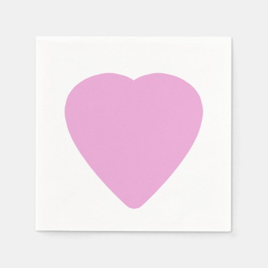 ホワイトピンクハートバレンタインデーの愛 スタンダードカクテルナプキン (正面)