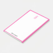 ホワイトピンクパイナップル付き縁ど名+名前 ポストイット (アングル)