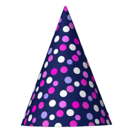 ホワイトピンクパープルブルーサークル紙キャップハット パーティーハット