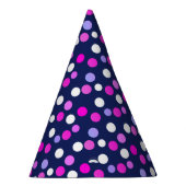 ホワイトピンクパープルブルーサークル紙キャップハット パーティーハット (右)