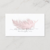 ホワイトピンクフェザーシルバー 名刺 (正面)