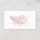 ホワイトピンクフェザーバラ金ゴールド 名刺 (正面)