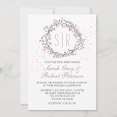 ホワイトピンクフラワーリース結婚式招待状 招待状 (正面)