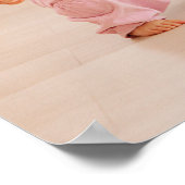 ホワイトピンクフローラガールフォトバプテスマ歓迎サイン ポスター (角)