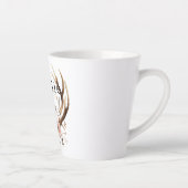 ホワイトピンクフローラ鹿〔雄ジカの〕枝角 パーソナライズされた カフェラテマグ (右)