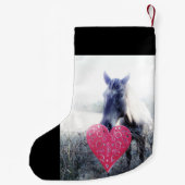 ホワイトピンクブラック/ホース&ハートクリスマスホース スモールクリスマスストッキング (裏面)