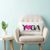 ホワイトピンクブラックYOGAの頭字語ギフトパーソナライズされた ランバークッション (椅子)