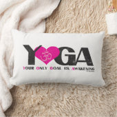 ホワイトピンクブラックYOGAの頭字語ギフトパーソナライズされた ランバークッション (ブランケット)