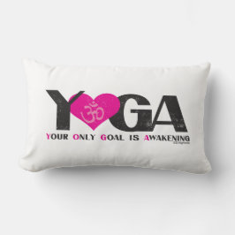 ホワイトピンクブラックYOGAの頭字語ギフトパーソナライズされた ランバークッション