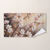 ホワイトピンクブランチバスタオル バスタオルセット (ハンドタオル)