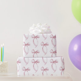 ホワイトピンクボウズ誕生日 ラッピングペーパー