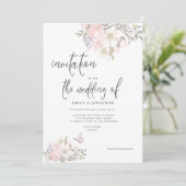 ホワイトピンクマグノリアス蝶結婚脚本 招待状 (スタンド正面)
