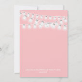 ホワイトピンクメイソンジャールストリングライトブライダルシャワー 招待状 (裏面)