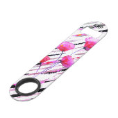 *~*ホワイトピンクラベンダーポピーバラ金ゴールドパターン スピード栓抜き (正面アングル)