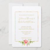 ホワイトピンクレッドフローラ 招待状 (正面)