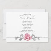 ホワイトピンクローズガールズファースト聖餐式 招待状 (裏面)