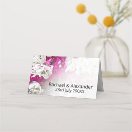 ホワイトピンク折り畳みフローラ座席表 プレイスカード