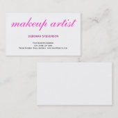 ホワイトピンク澄ん色メイクアップアーティスト名刺 名刺 (正面/裏面)
