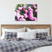 ホワイトピンク牡丹フラワーキャンバス キャンバスプリント (インサイチュ (寝室))