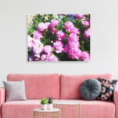 ホワイトピンク牡丹フラワーキャンバス キャンバスプリント (インサイチュ (リビング))