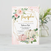 ホワイトピンク赤面カボチャが途中招待状 招待状 (スタンド正面)