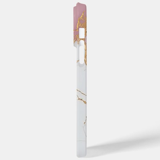 ホワイトピンク金ゴールドマーブルモダンラグジュアリーシック Case-Mate iPhoneケース (裏面 / 左)