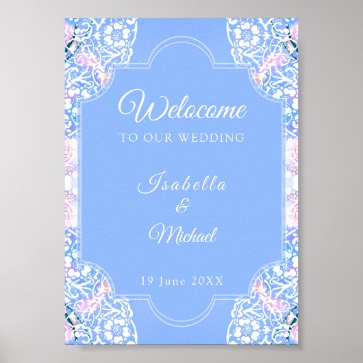 ホワイトピーコックと咲く桜/ロマンチック ポスター (正面)