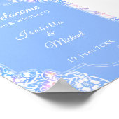 ホワイトピーコックと咲く桜/ロマンチック ポスター (角)