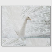 ホワイトピーコックの美しい羽 ラッピングペーパー (フラット)