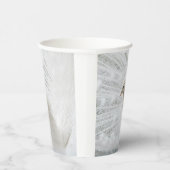 ホワイトピーコックの美しい羽 紙コップ (右)