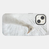 ホワイトピーコックの美しい羽 iPhoneケース (裏面横)