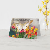 ホワイトピーコックアイリッシュ賛美のグリーティングカード カード (黄色い花)