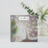 ホワイトピーコックアンドフェザー結婚式招待状 招待状 (スタンド正面)