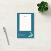 ホワイトピーコックオンティール（緑がかった色）はっきりしたスタイリッシュアールデコデザイン ポストイット (オフィス)