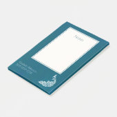 ホワイトピーコックオンティール（緑がかった色）はっきりしたスタイリッシュアールデコデザイン ポストイット (アングル)