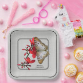 ホワイトピーコックバタフライクローズアップ写真 ペーパープレート (パーティー)