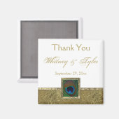 ホワイトピーコックフェザー結婚式の引き出物マグネット マグネット (正面/裏面)