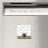 ホワイトピーコックフェザー結婚式の引き出物マグネット マグネット (インサイチュ (食洗機))