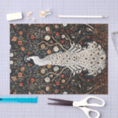 ホワイトピーコックフローラブルパッチデコップページ 薄葉紙 (クラフト)