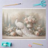 ホワイトピーコックヴィンテージフローラの分離 薄葉紙 (クラフト)