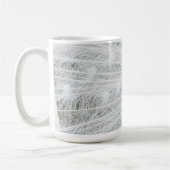 ホワイトピーコック美しい羽根ラテマグ コーヒーマグカップ (左)