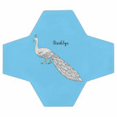 ホワイトピーコック鳥の漫画イラストレーション サッカーボール (フラット)