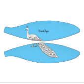 ホワイトピーコック鳥の漫画イラストレーション ミニバスケットボール (パネル)