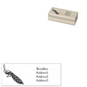 ホワイトピーコック鳥の漫画イラストレーション ラバースタンプ (押印)