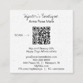 *~*ホワイトピースサイングランジフラワーボホQR AP57 スクエア名刺 (裏面)