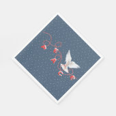 ホワイトピースドーブウィズピース文字 スタンダードランチョンナプキン (角)