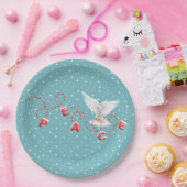 ホワイトピースドーブウィズピース文字 ペーパープレート (パーティー)