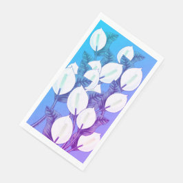 ホワイトピースリリーイラストレーション淡い色のブルーパープル