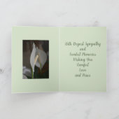 ホワイトピースリリー植物性フローラ悔やみや弔慰 カード (内部)