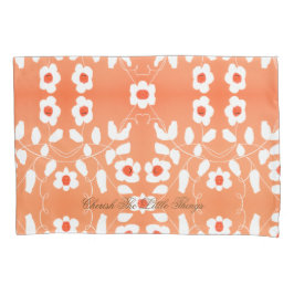 ホワイトピーチとオレンジ 枕カバー